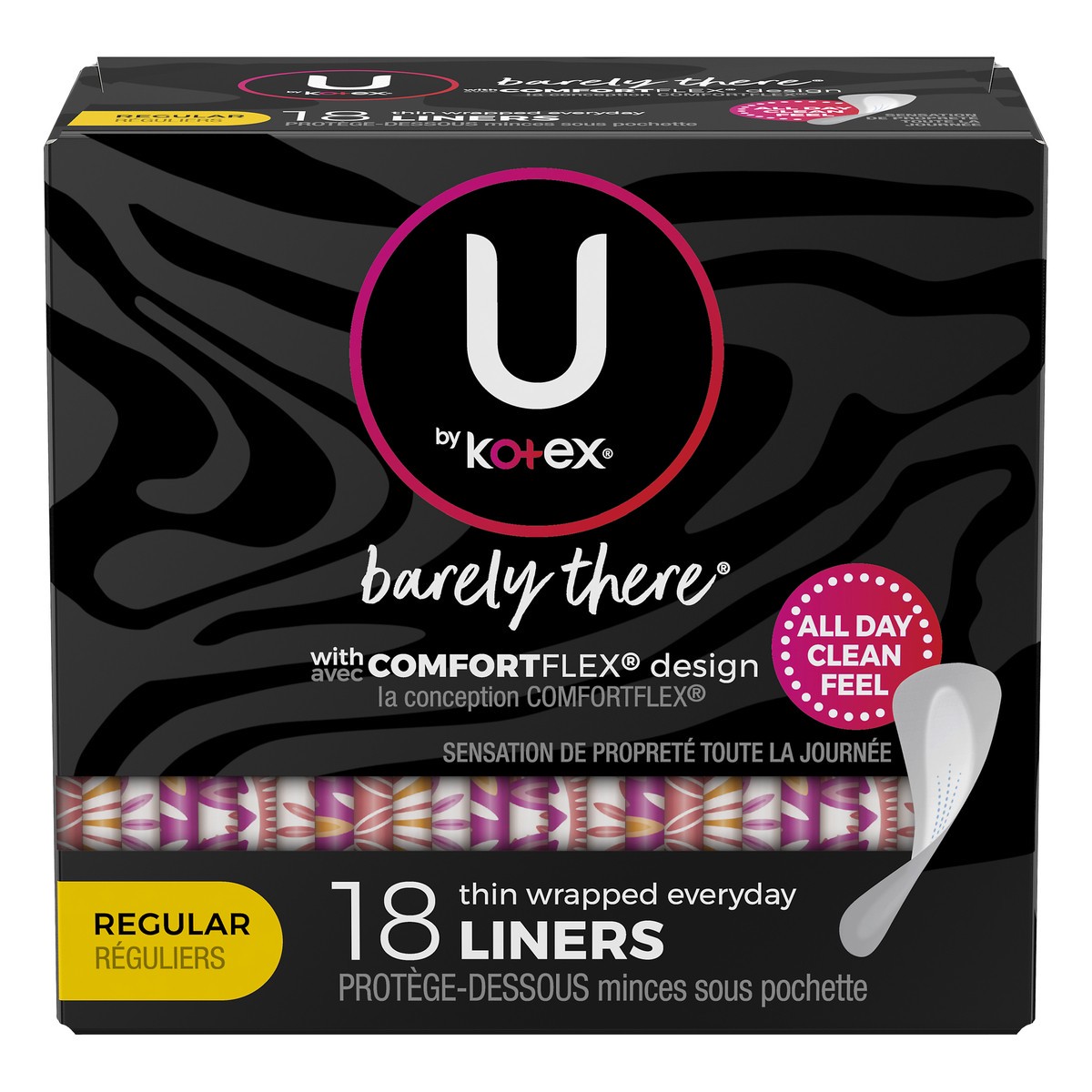 slide 1 of 1, Kotex Barely There Thin Panty Liners Unscented, 18 ct