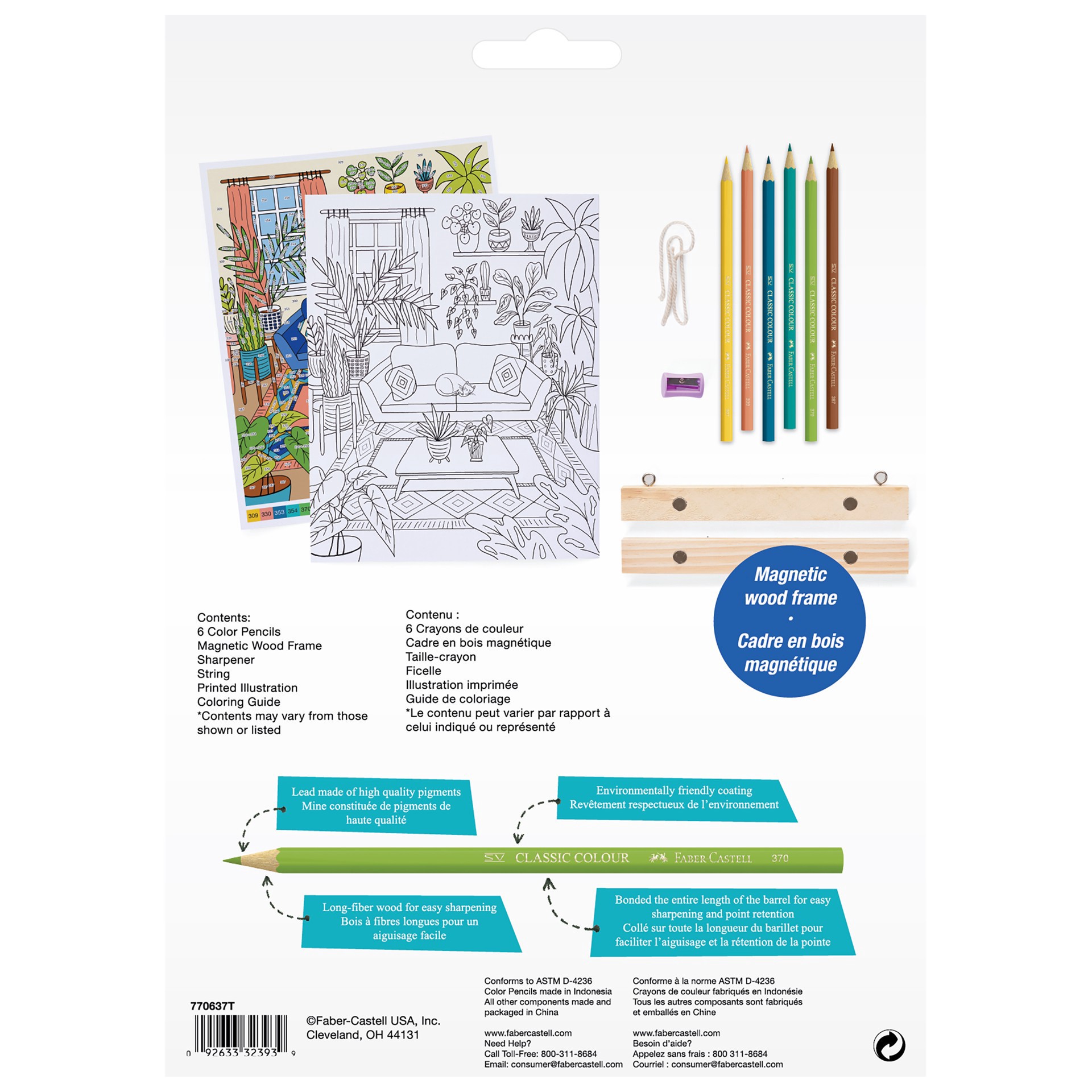 slide 3 of 4, Faber-Castell Plant Room Color By Number Wall Art Kit, 8 in x 10 in