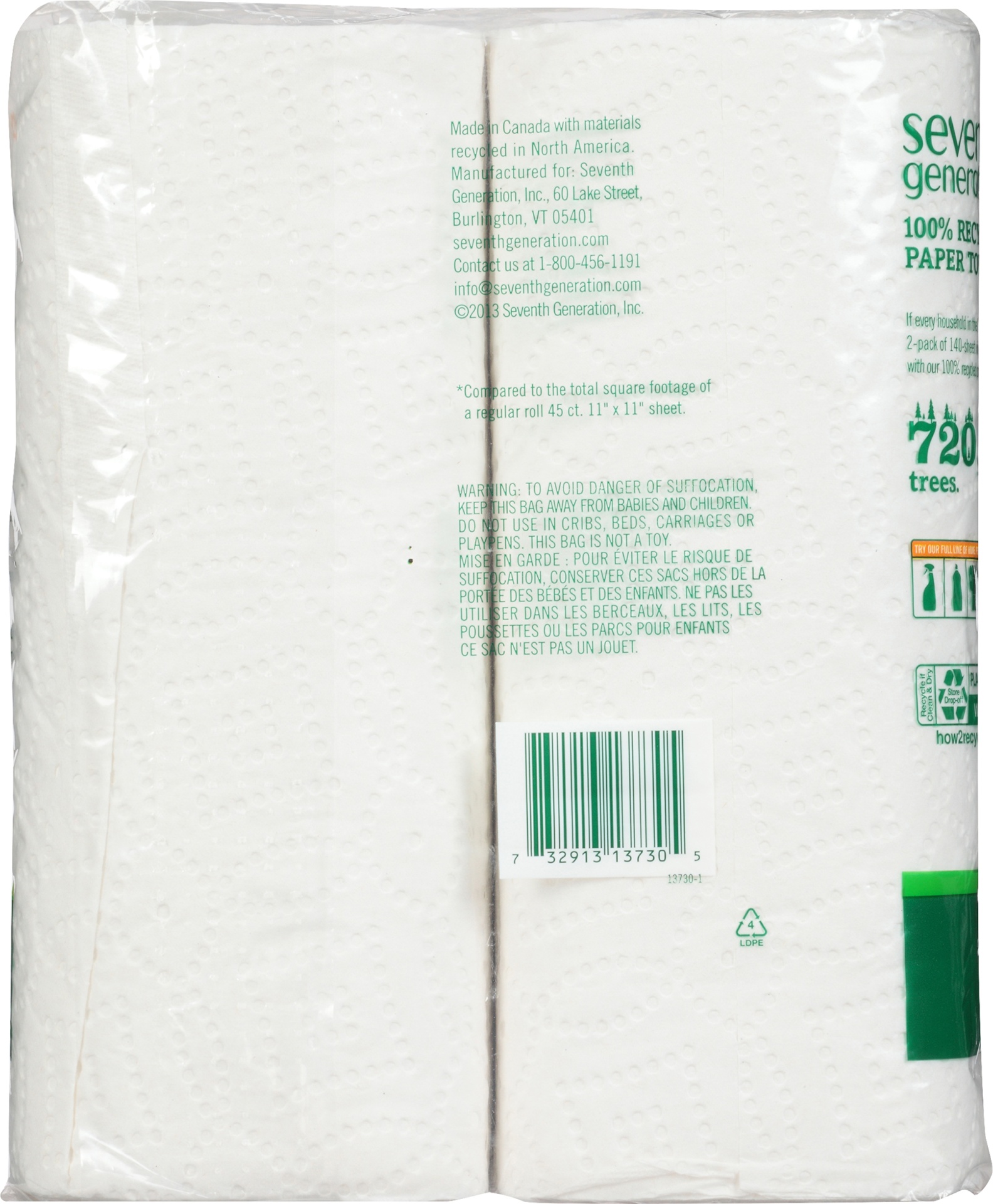 slide 6 of 7, Seventh Generation 100% Recycled Right-Size Paper Towels, 2 ct