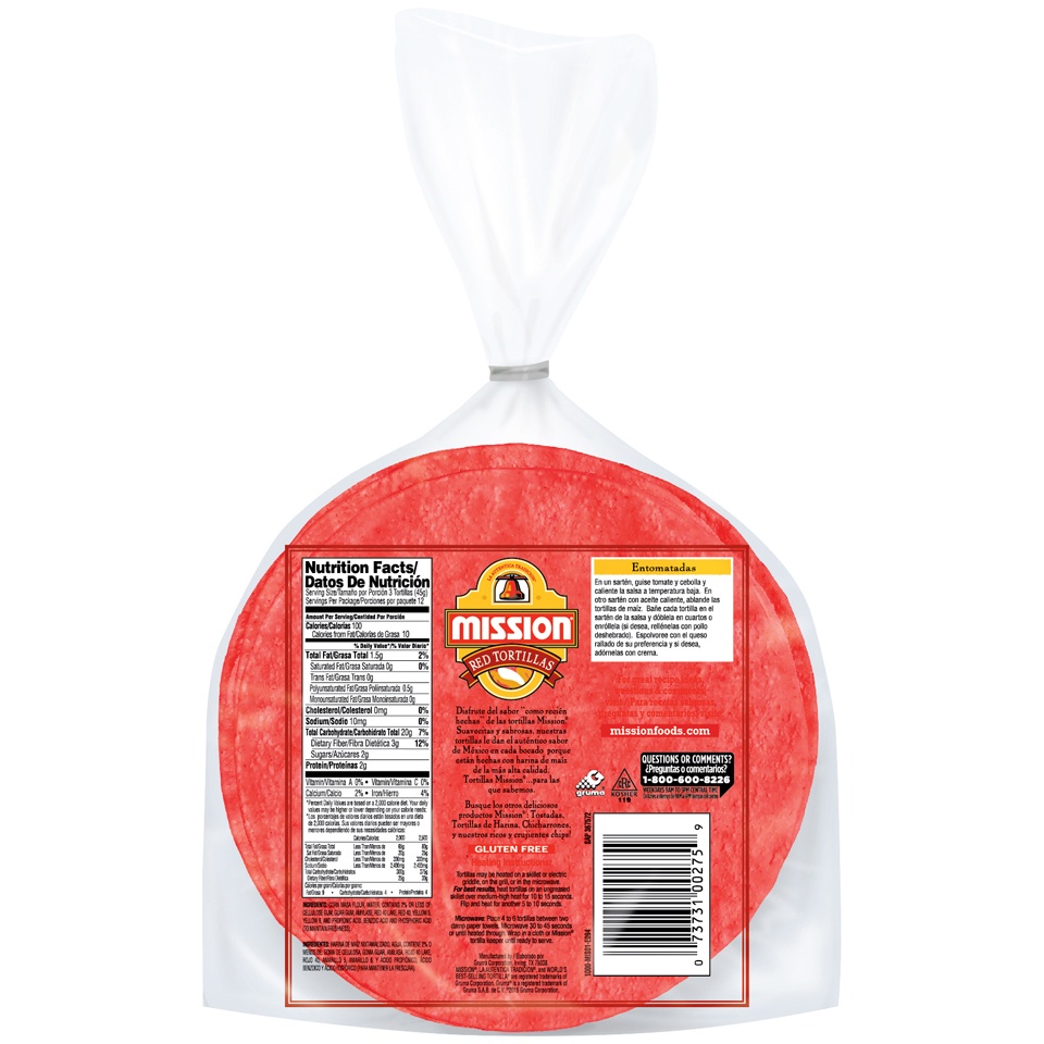 slide 4 of 4, Mission Red Tortillas, 19.2 oz