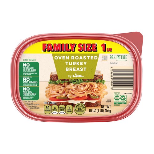 Lidl oven roasted turkey breast, family size 16 oz Shipt