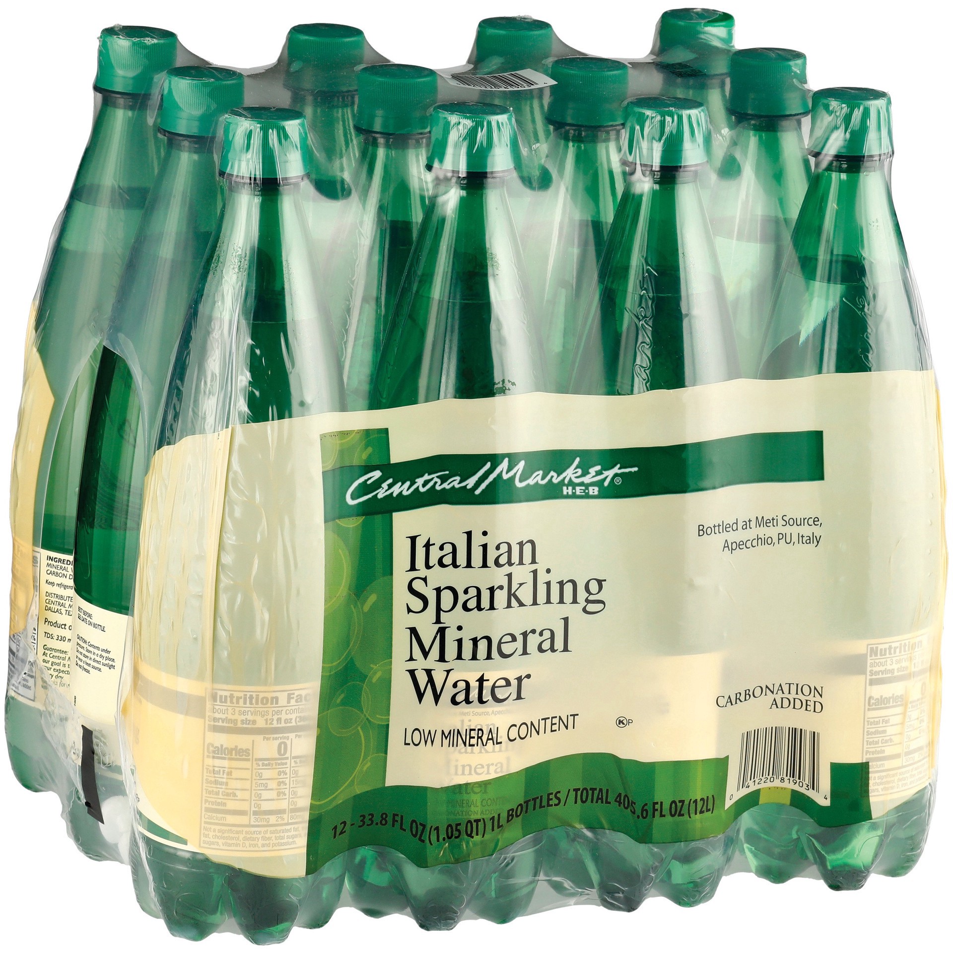 slide 1 of 1, Central Market Italian Sparkling Mineral Water 1 L Bottles, 12 ct