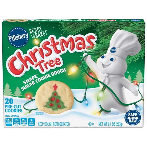 slide 1 of 1, Pillsbury Ready to Bake!™ Shape™ sugar cookie dough, Christmas tree, 9.1 oz