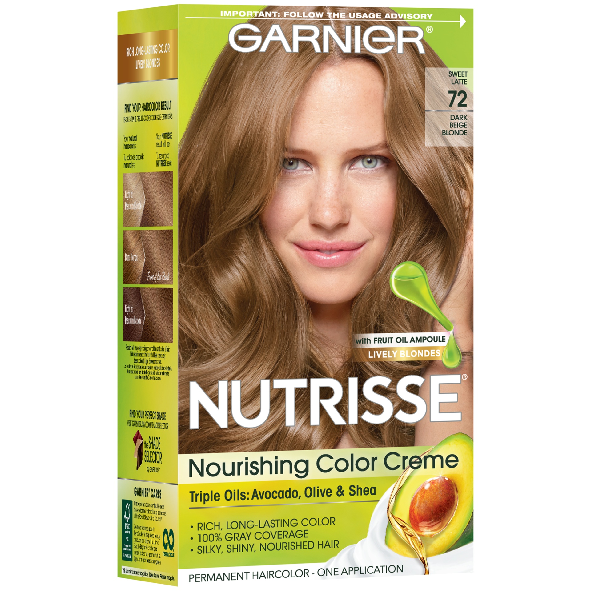 slide 3 of 8, Garnier Nutrisse Nourishing Color Creme 72 Dark Beige Blonde, 1 ct