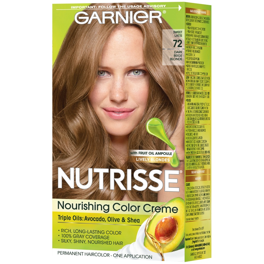 slide 4 of 8, Garnier Nutrisse Nourishing Color Creme 72 Dark Beige Blonde, 1 ct