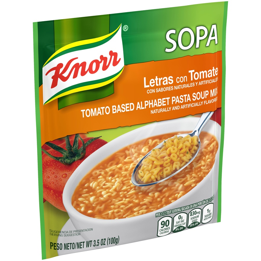 slide 2 of 5, Knorr Letras Sopa Tomato Based Alphabet Soup Mix, 3.5 oz
