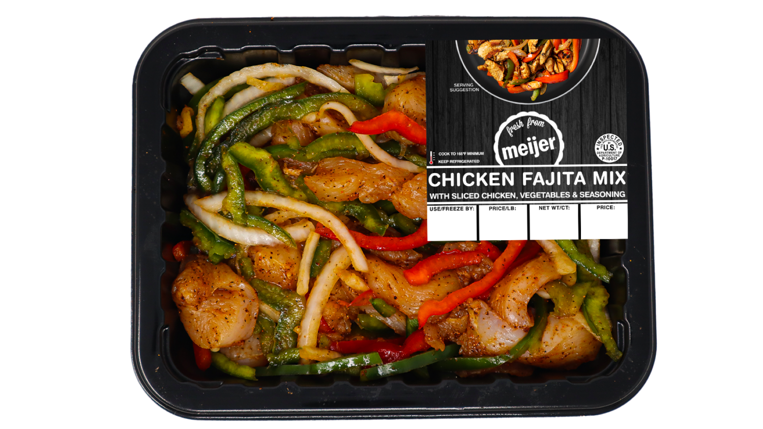 slide 1 of 1, FRESH FROM MEIJER Chicken Fajita with Vegetables, 1 LB., per lb