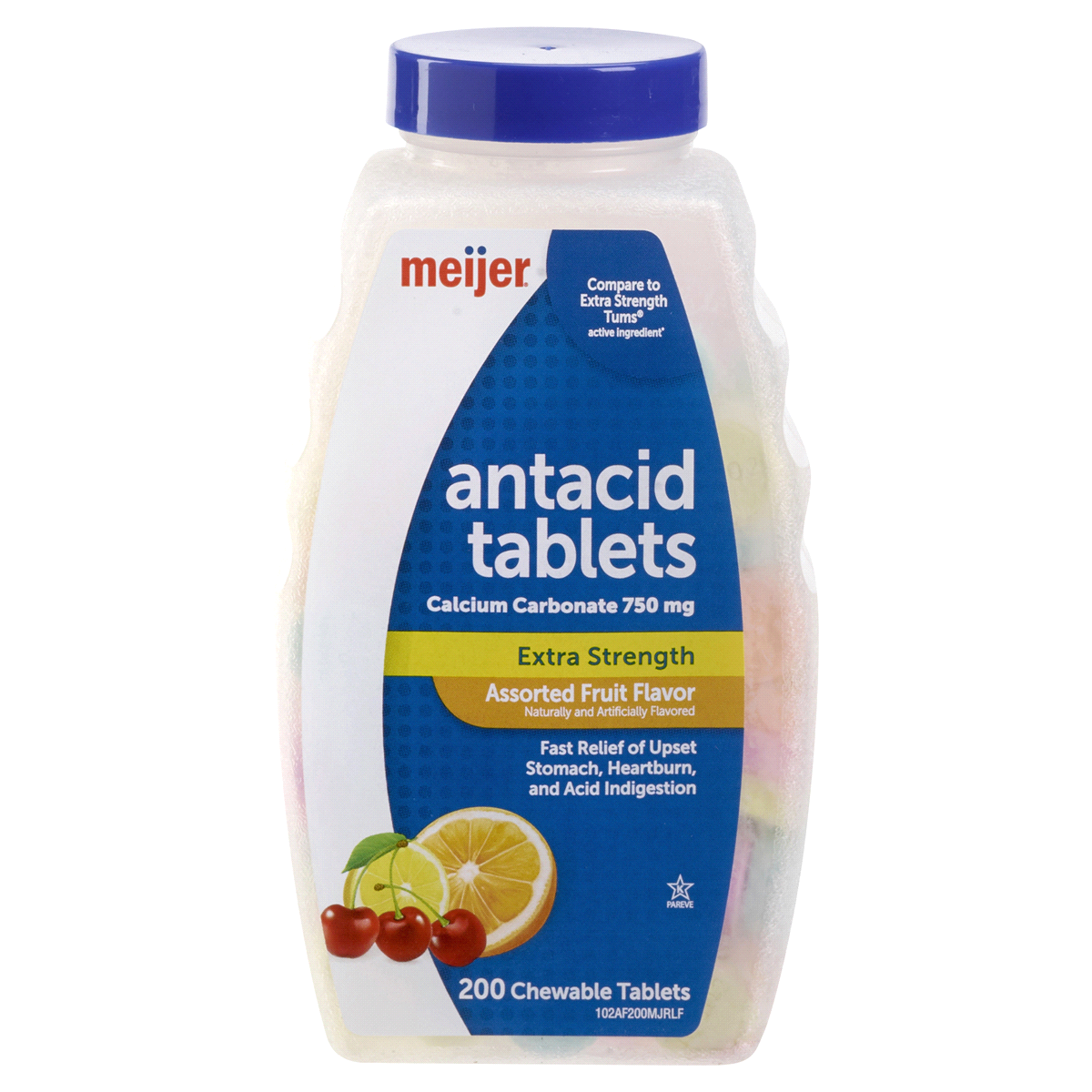 slide 1 of 5, Meijer Antacid Extra Strength Assorted Fruit, 200 ct