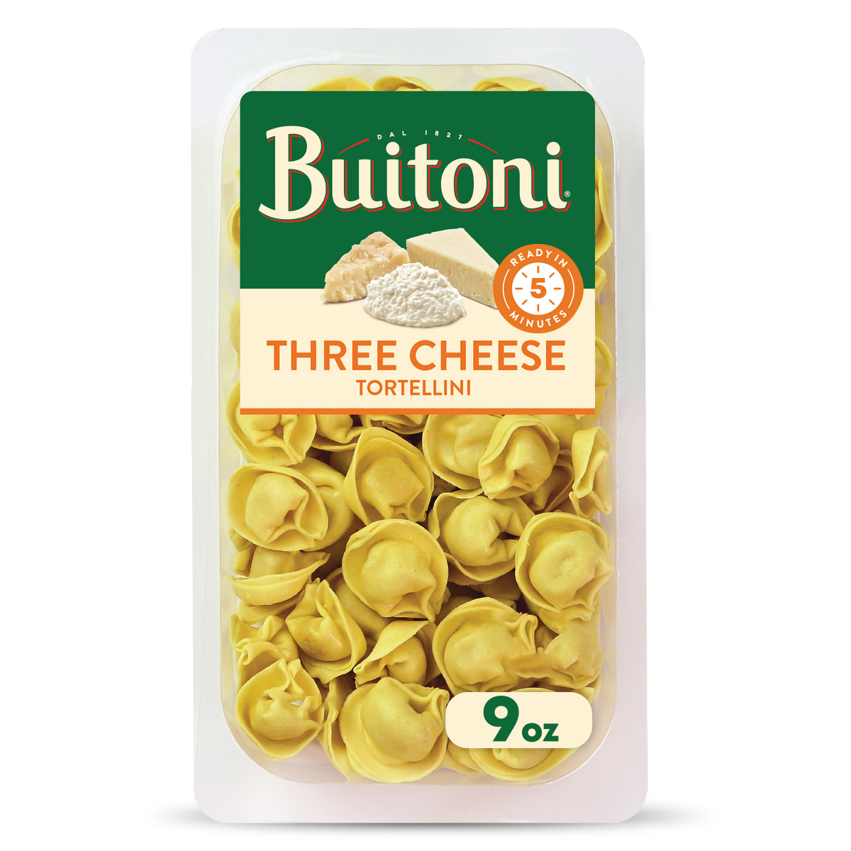 slide 1 of 7, Buitoni Three Cheese Tortellini, Refrigerated Pasta, 9 oz