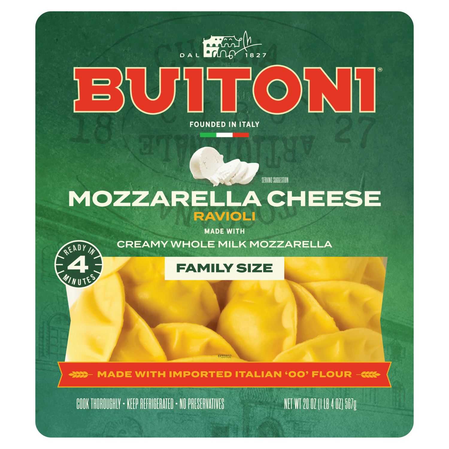 slide 1 of 1, Mozzarella Cheese Ravioli, 20 oz