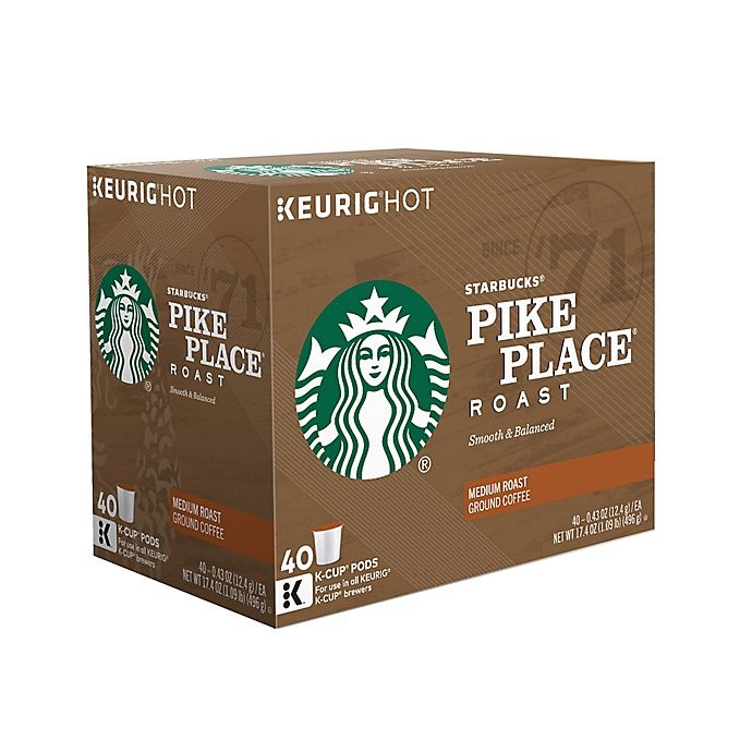 slide 1 of 6, Starbucks Pike Place Roast Coffee Value Pack Keurig K-Cup Pods, 40 ct