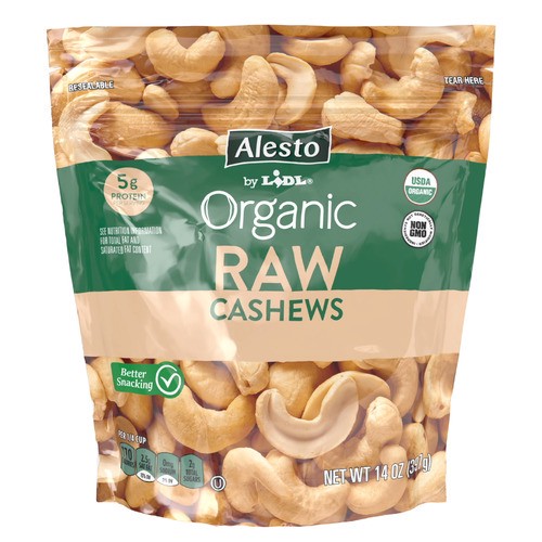 slide 1 of 1, Alesto organic raw cashews, 14 oz