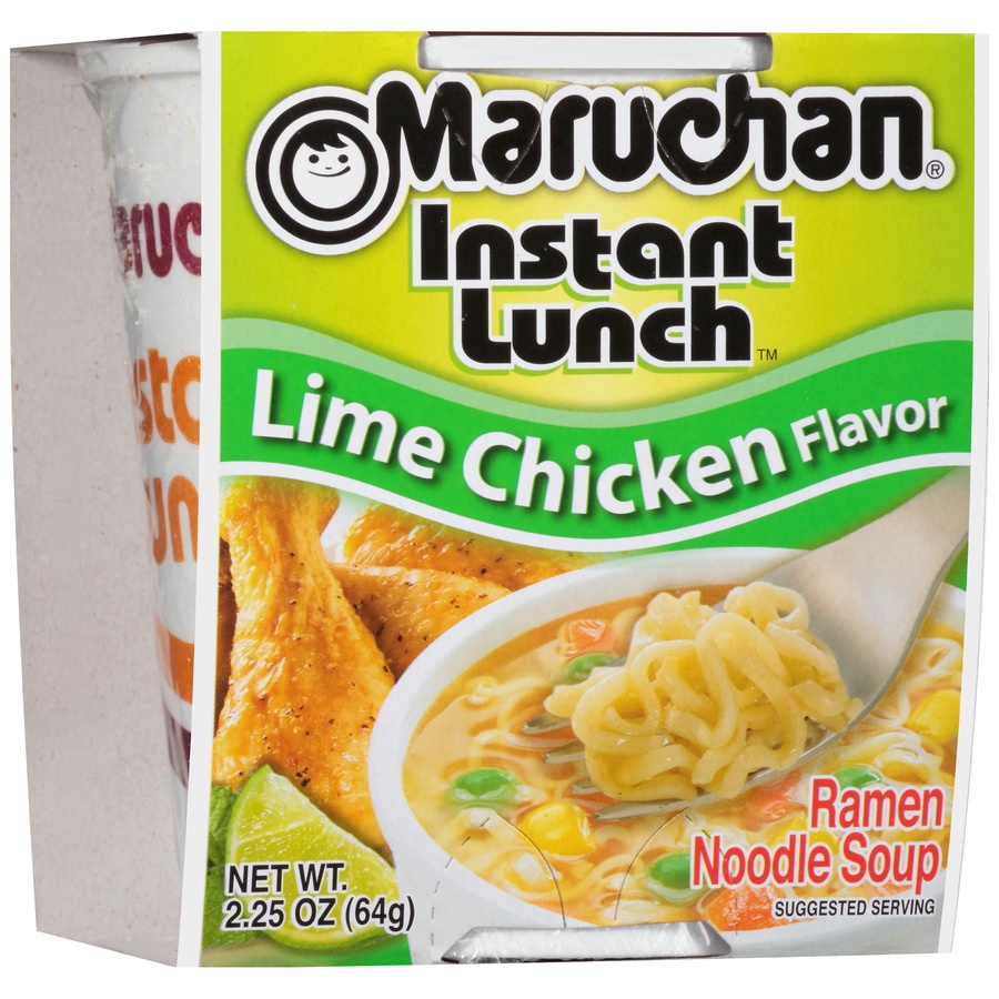 slide 2 of 8, Maruchan Instant Lunch Lime Chicken Flavor Ramen Noodle Soup, 2.25 oz