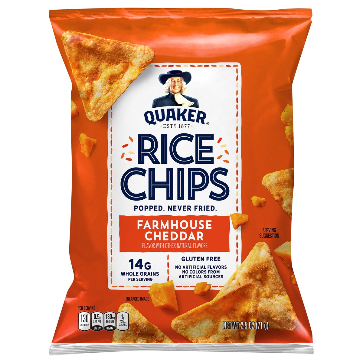 slide 7 of 8, Quaker Rice Chips Farmhouse Cheddar 2.5 Oz, 2.5 oz