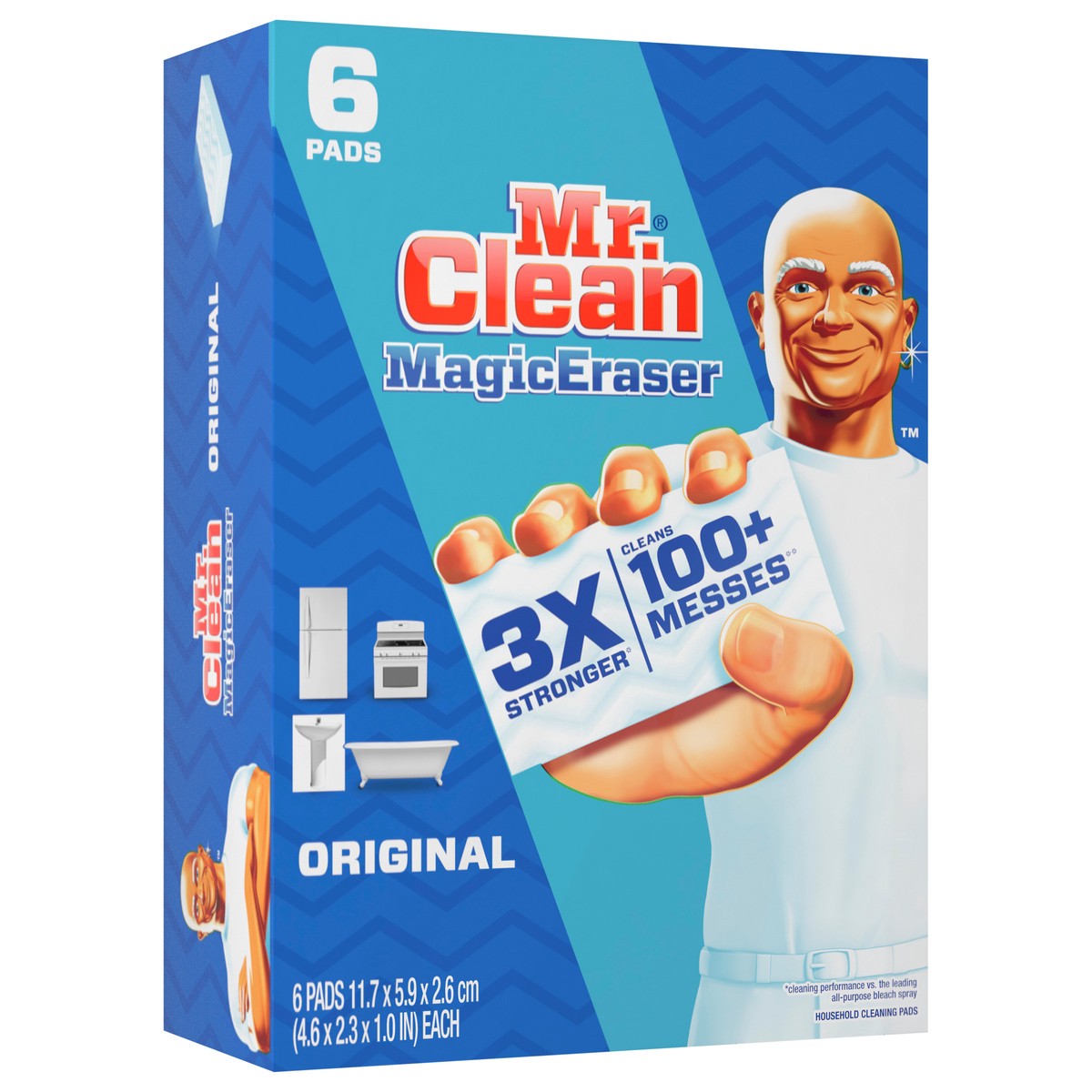 slide 4 of 5, Mr. Clean Original Magic Eraser Scrubber, Cleaning Pad, 6 count, 6 ct
