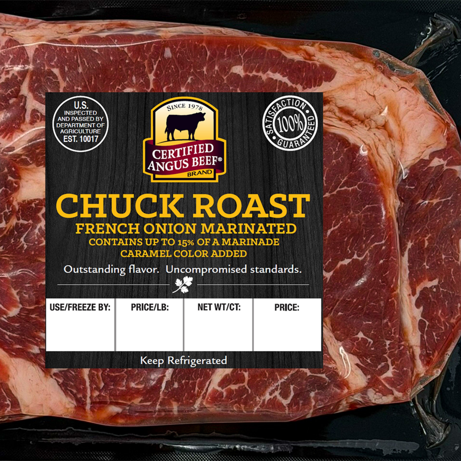 slide 1 of 1, Certified Angus Beef French Onion Flavored Beef Chuck Roast, per lb