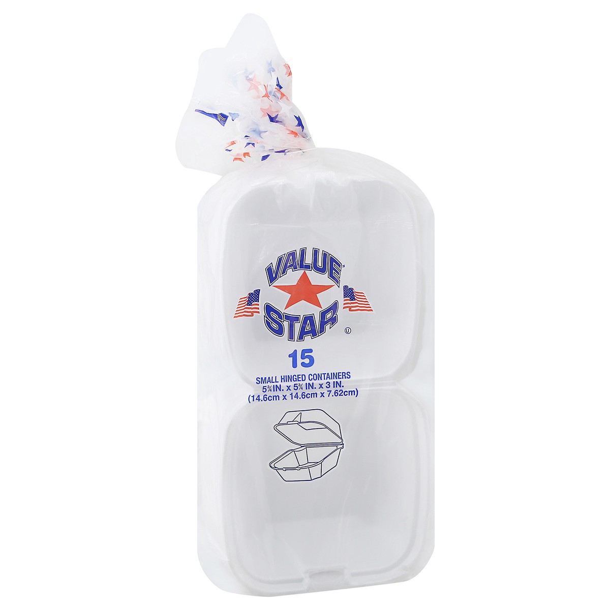 slide 3 of 12, Value Star Foam Containers Small, 15 ct
