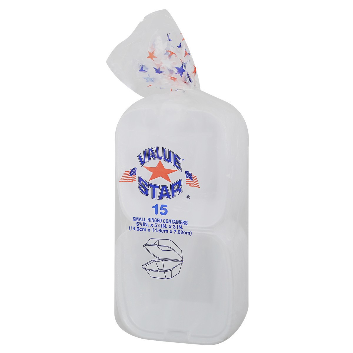slide 6 of 12, Value Star Foam Containers Small, 15 ct