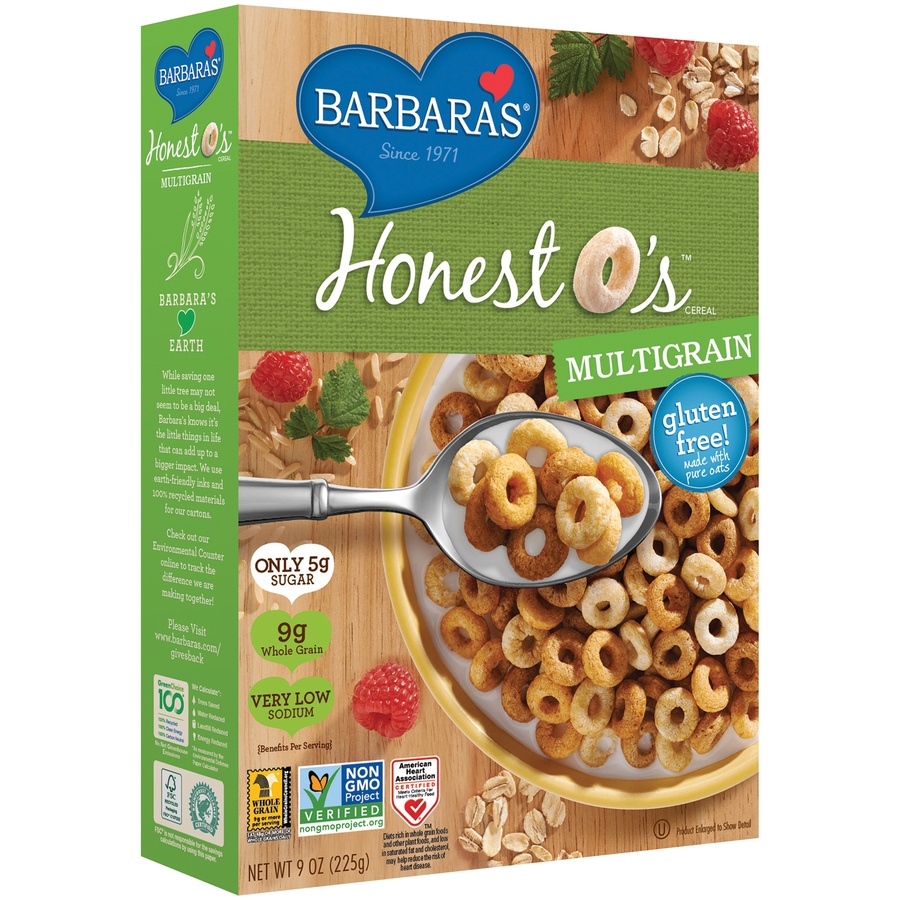 slide 2 of 8, Barbara's Honest Os Multigrain Cereal, 9 oz