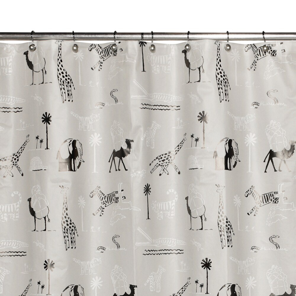 slide 1 of 1, Everyday Living Jungle Dreams Peva Shower Curtain - Black/White, 1 ct