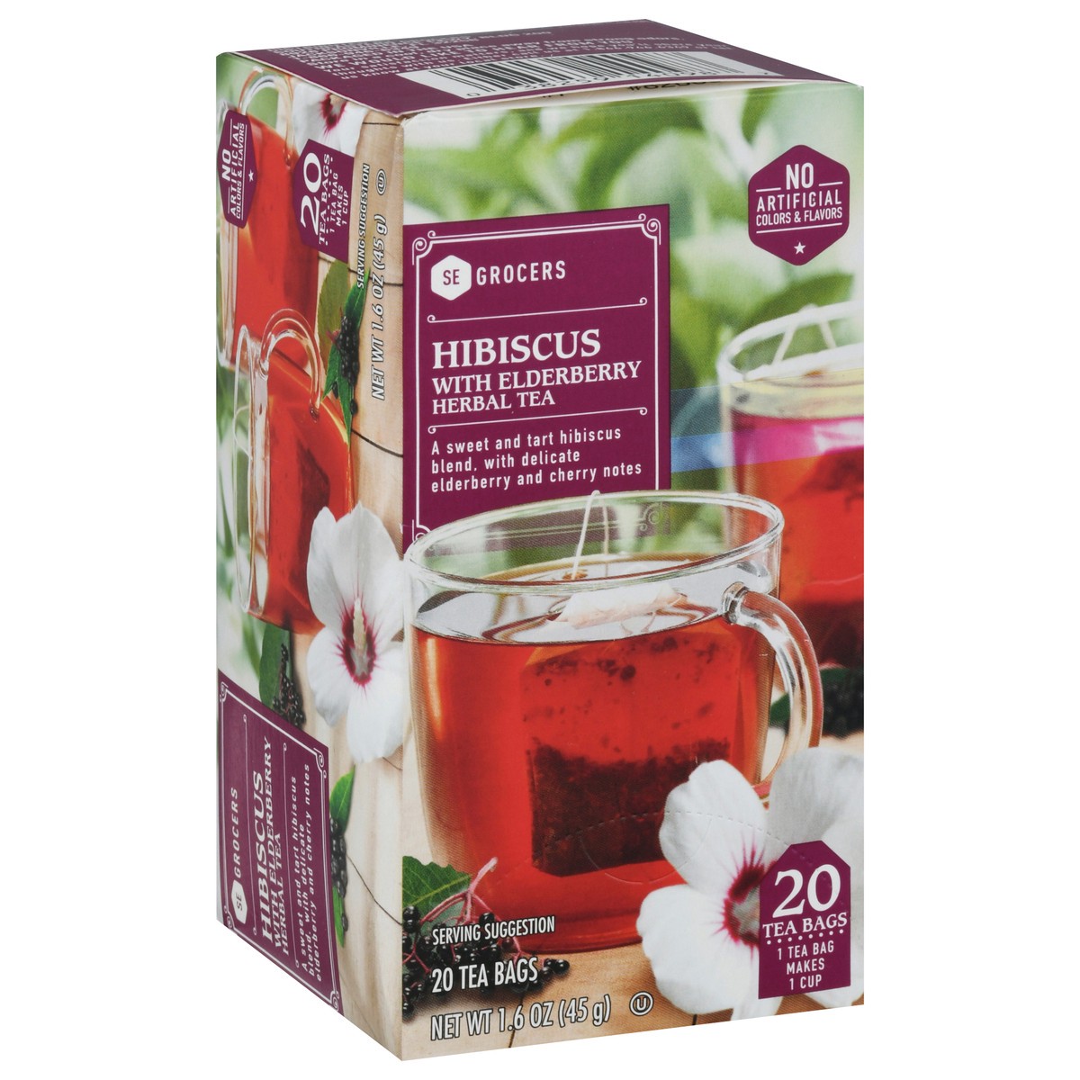 slide 2 of 15, SE Grocers Hibiscus Elderberry - 20 ct, 20 ct