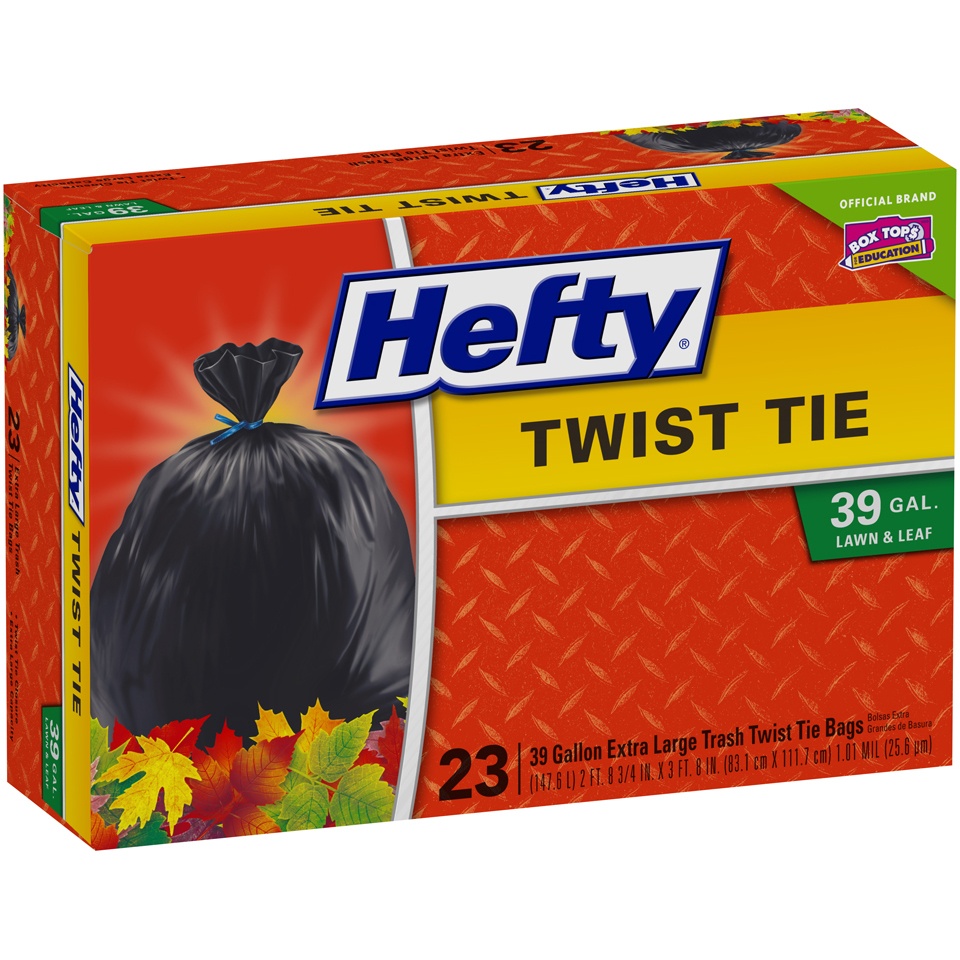 slide 6 of 6, Hefty Lawn & Leaf 39 Gallon Extra Large Trash Bags, 23 ct