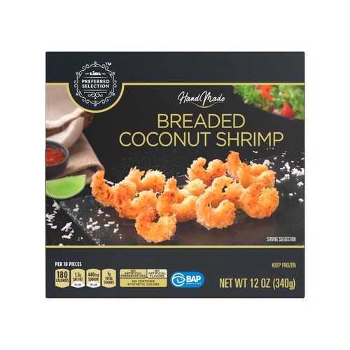 slide 1 of 1, Lidl Preferred Selection frozen breaded coconut shrimp, 12 oz