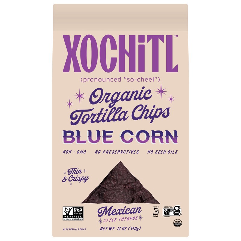 slide 1 of 4, Xochitl Organic Mexican Blue Corn Tortilla Chips 12 oz, 12 oz
