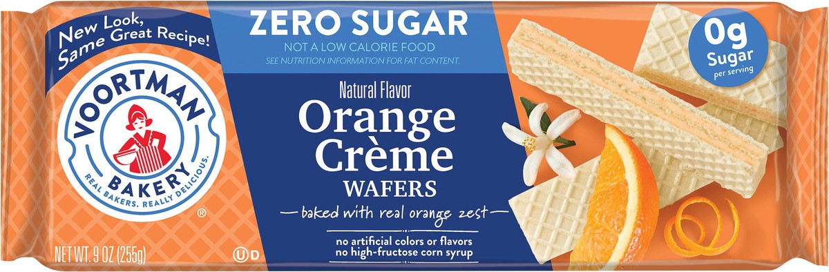 slide 12 of 14, VOORTMAN Bakery Zero Sugar Orange Creme Wafers 9 oz, 9 oz