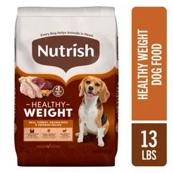 Rachael Ray Nutrish Healthy Weight Dry Dog Food, Real Turkey, Brown Rice & Venison Recipe, 13 lb