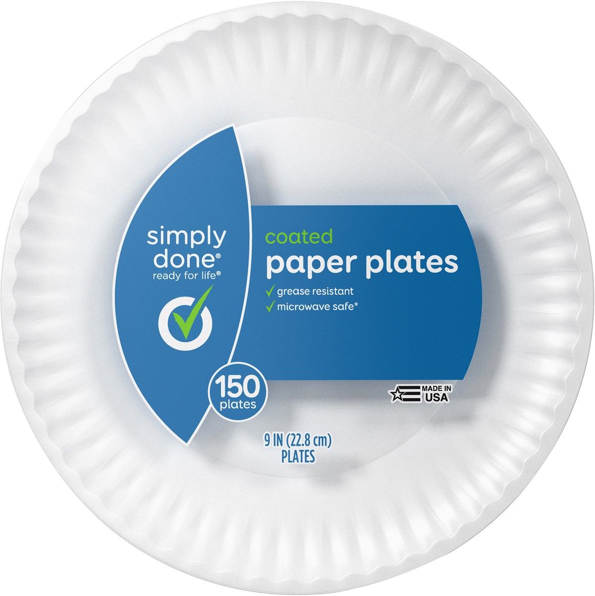 slide 8 of 12, Simply Done Coated Paper Plates 150 ea, 150 ct