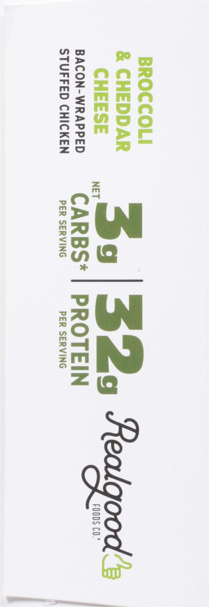 slide 7 of 11, Realgood Foods Co. Broccoli & Cheddar Cheese Bacon-Wrapped Stuffed Chicken 2 ea, 12 oz
