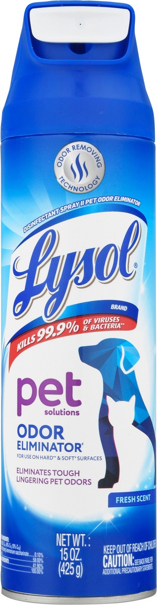 slide 4 of 9, Lysol Pet Solutions Fresh Scent Odor Eliminator 15 oz, 15 oz