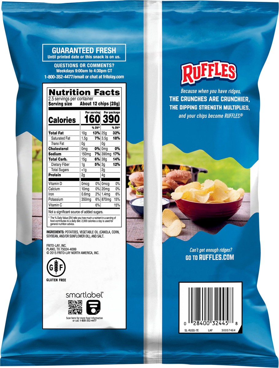 slide 4 of 8, Ruffles Potato Chips Original 2 1/2 Oz, 2.5 oz