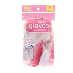 H-E-B Reusable Latex Gloves Medium