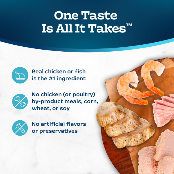 slide 9 of 29, BLUE TASTEFULS Blue Buffalo Tastefuls Natural Flaked Wet Cat Food Variety Pack, Tuna, Chicken and Fish & Shrimp Entrées in Gravy 3-oz Cans (24 Count, 8 of Each Flavor), 24 ct