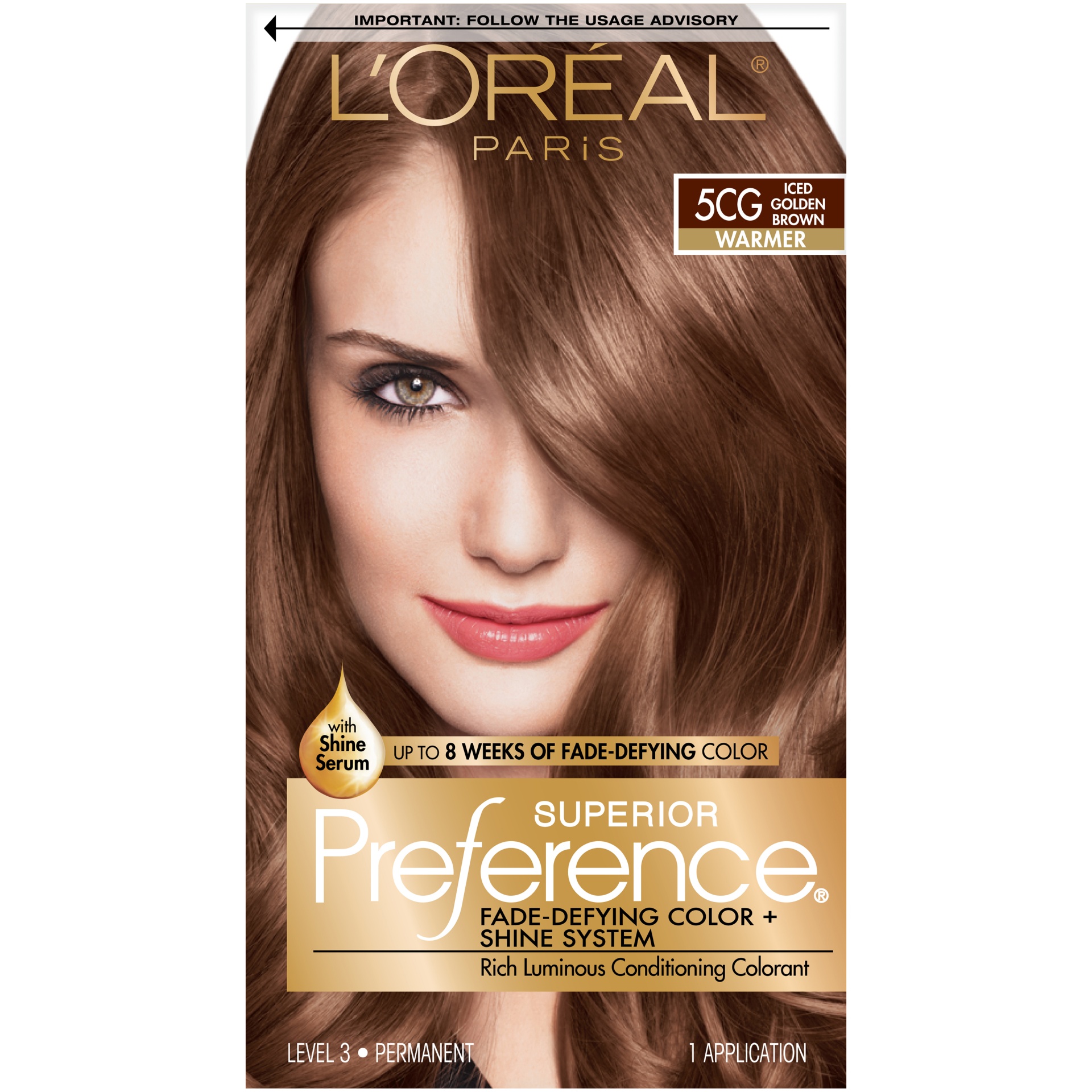 slide 2 of 8, L'Oréal Paris Superior Preference Fadedefying Color Shine System 5cg Iced Golden Brown, 1 ct