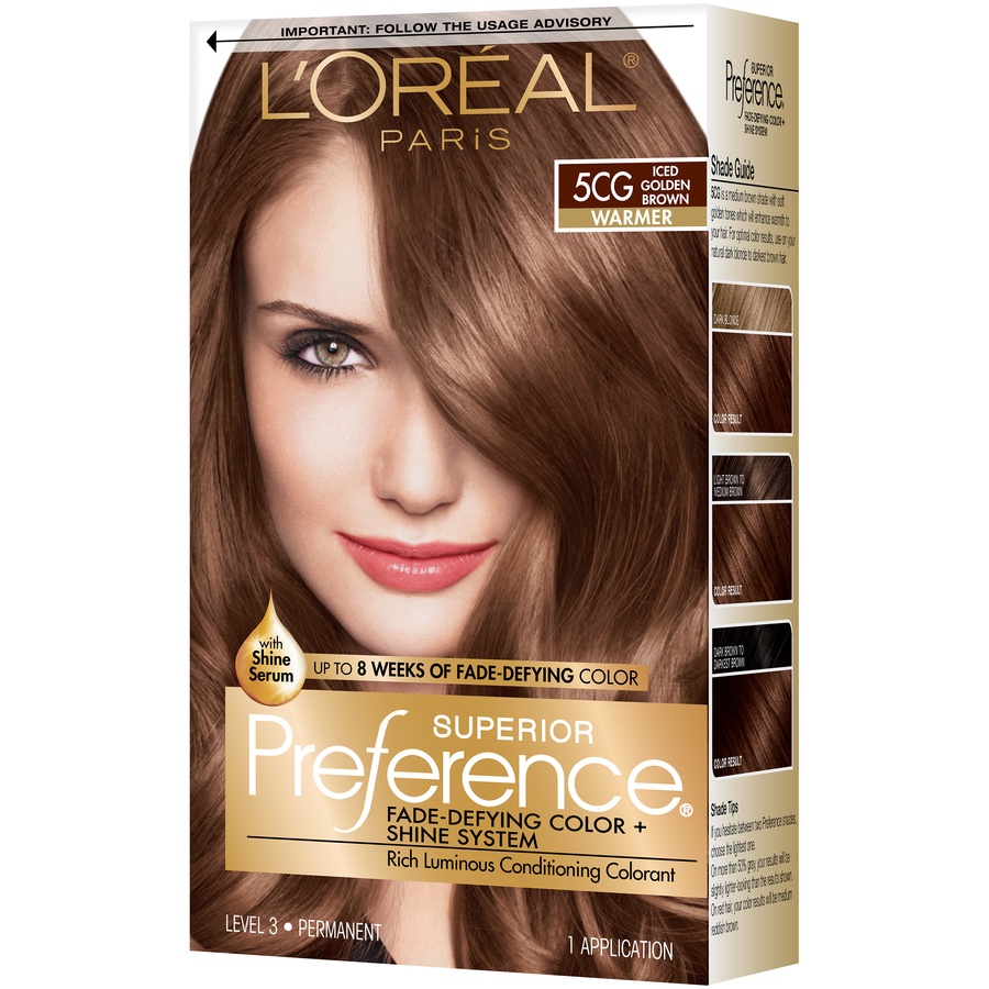 slide 5 of 8, L'Oréal Paris Superior Preference Fadedefying Color Shine System 5cg Iced Golden Brown, 1 ct