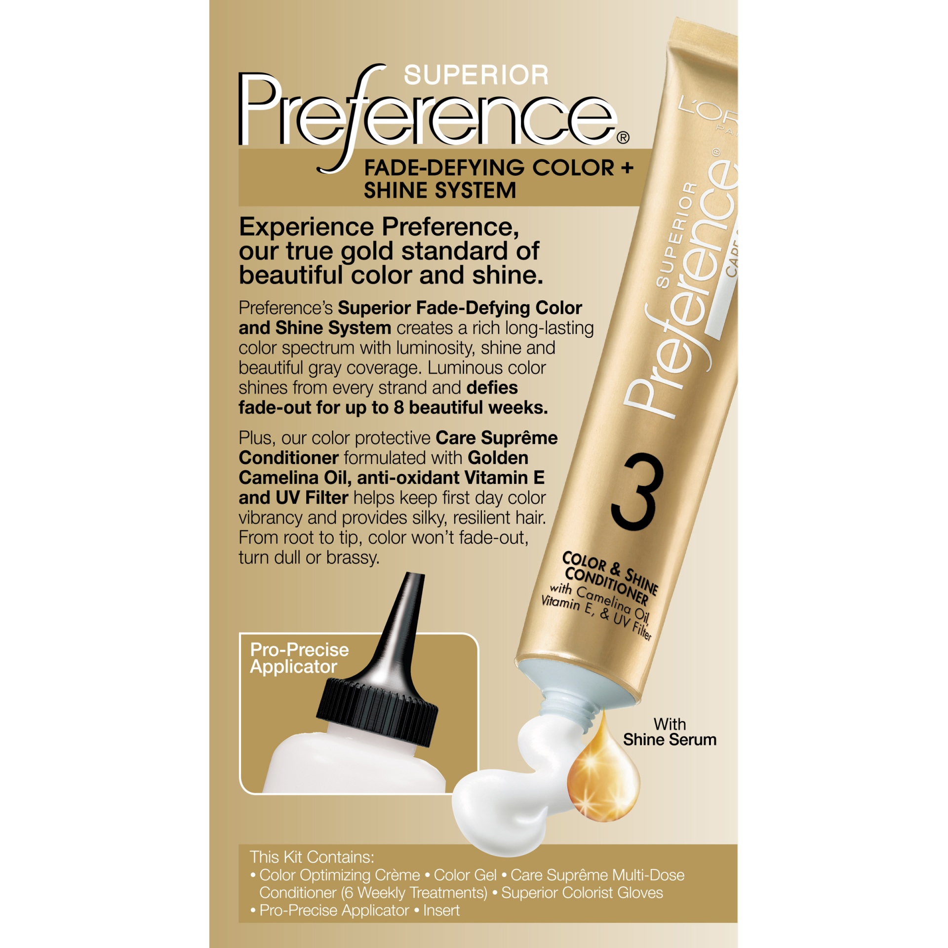 slide 4 of 8, L'Oréal Paris Superior Preference Fadedefying Color Shine System 5cg Iced Golden Brown, 1 ct