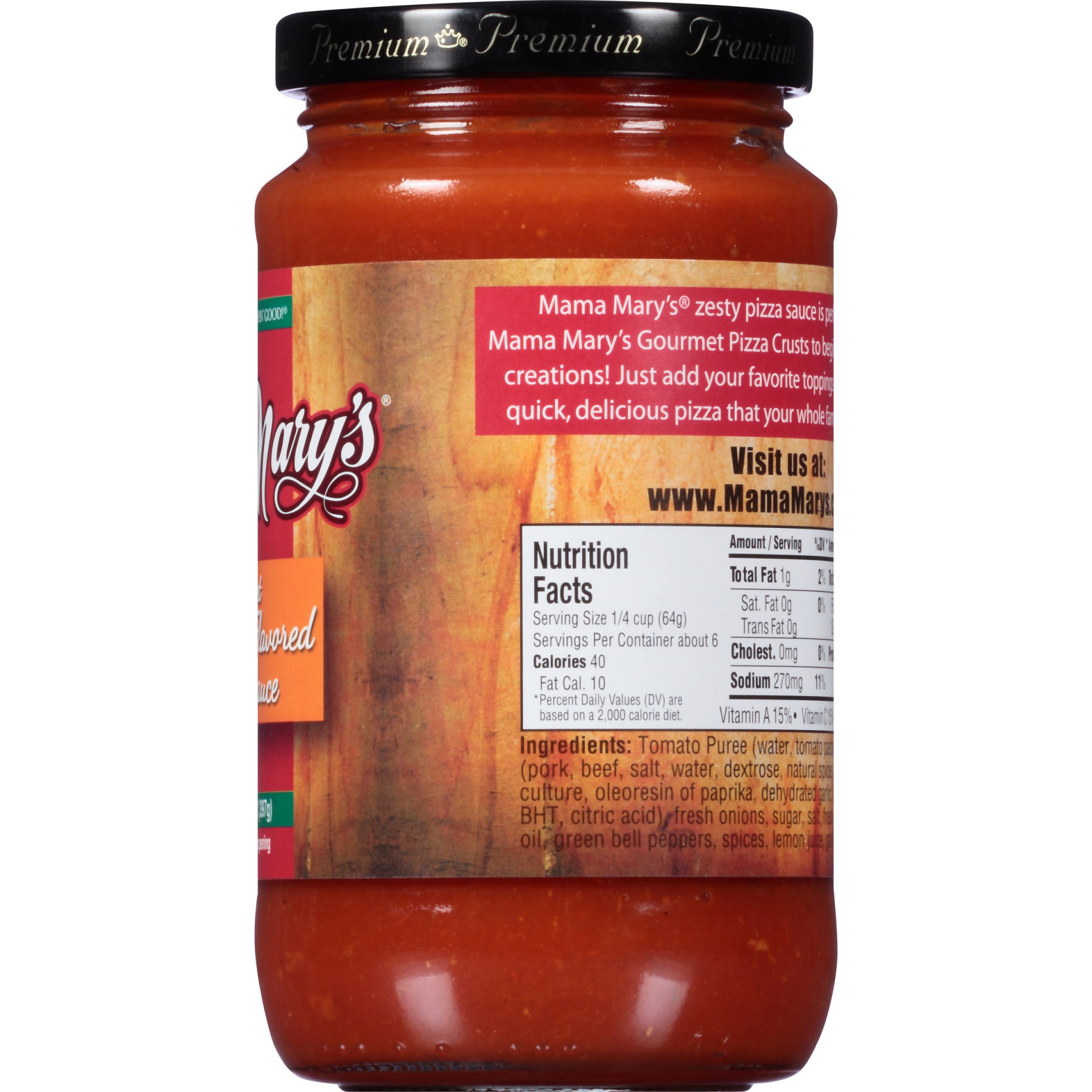 slide 3 of 6, Mama Mary's Gourmet Pepperoni Flavored Pizza Sauce, 14 oz