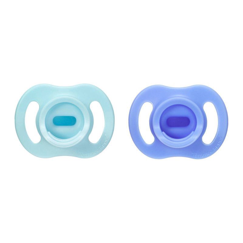 slide 1 of 8, Tommee Tippee UltraLight Stay Put Silicone Pacifier 6-18m - Light Blue & Dark Blue - 2 pk, 2 ct