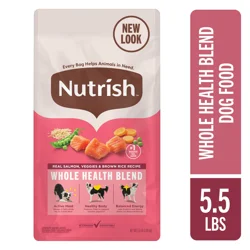 Rachael Ray Nutrish Whole Health Blend Real Salmon, Veggies & Brown Rice Recipe Dry Dog Food, 5.5 lb Bag