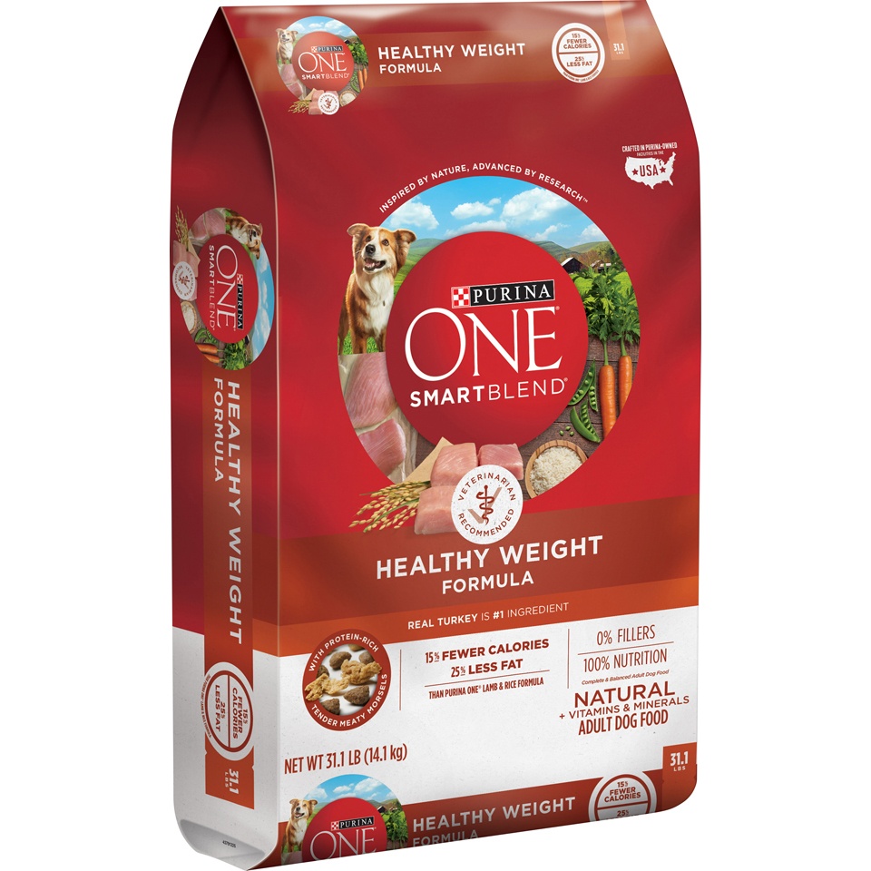 slide 2 of 9, Purina ONE Natural, Weight Control Dry Dog Food, +Plus Healthy Weight Formula, 31.1 lb