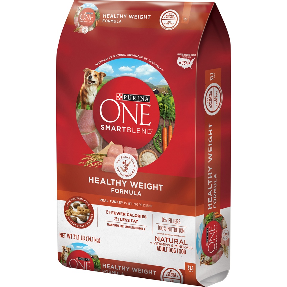 slide 3 of 9, Purina ONE Natural, Weight Control Dry Dog Food, +Plus Healthy Weight Formula, 31.1 lb