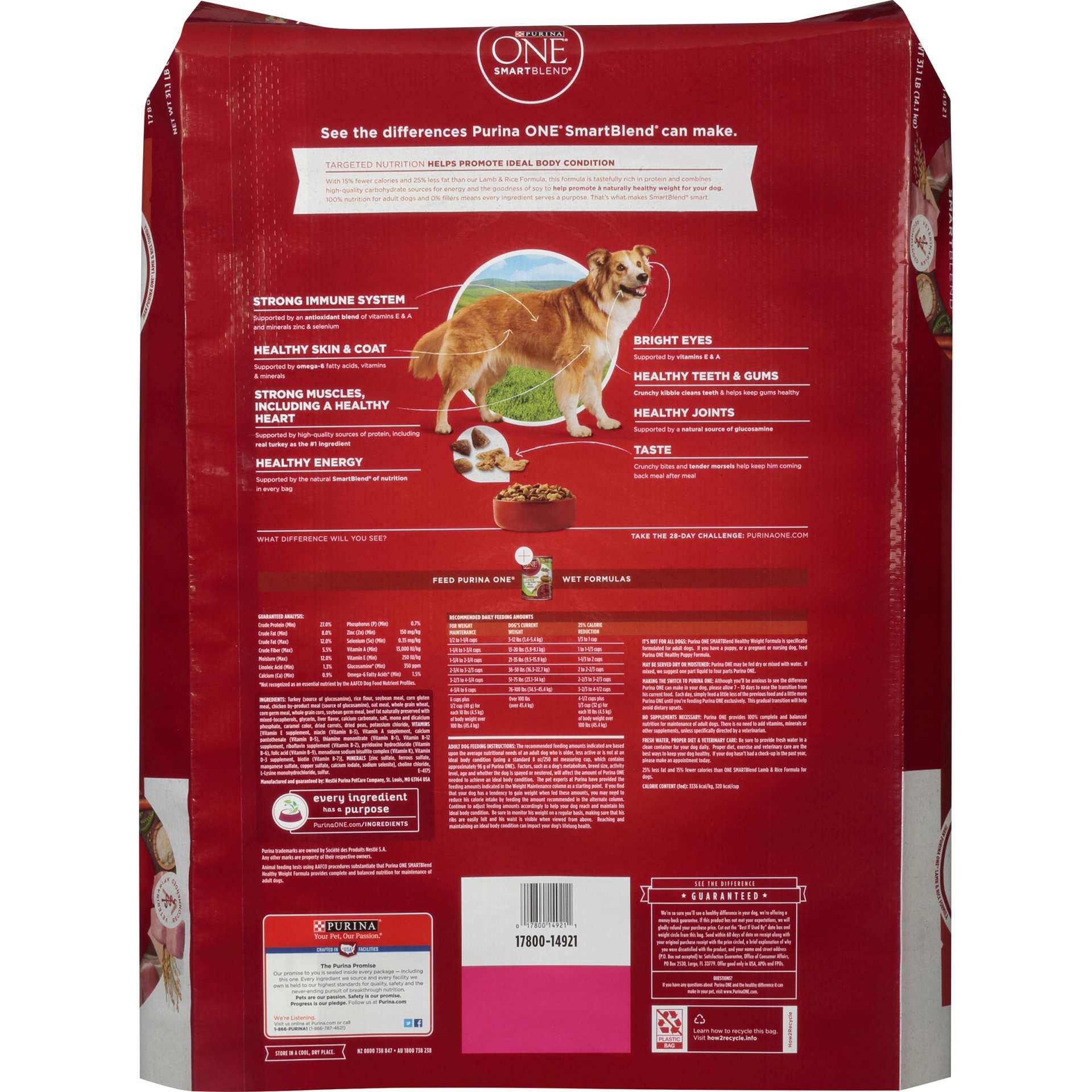 slide 6 of 9, Purina ONE Natural, Weight Control Dry Dog Food, +Plus Healthy Weight Formula, 31.1 lb