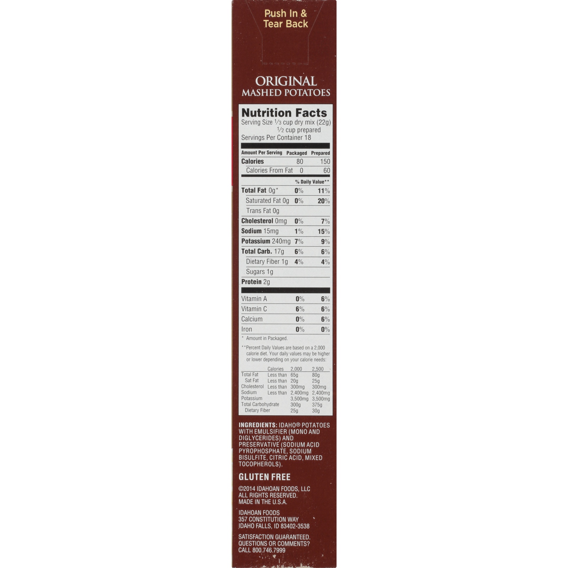 slide 8 of 8, Idahoan Original Mashed Potatoes, 13.75 oz