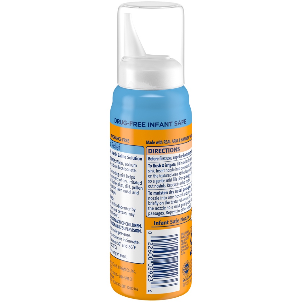 slide 3 of 4, ARM & HAMMER Smp Salin Baby Nasal Relief, 3 fl oz