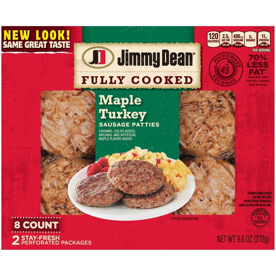 slide 2 of 6, Jimmy Dean Maple Turkey Sausage Patties, 9.6 oz