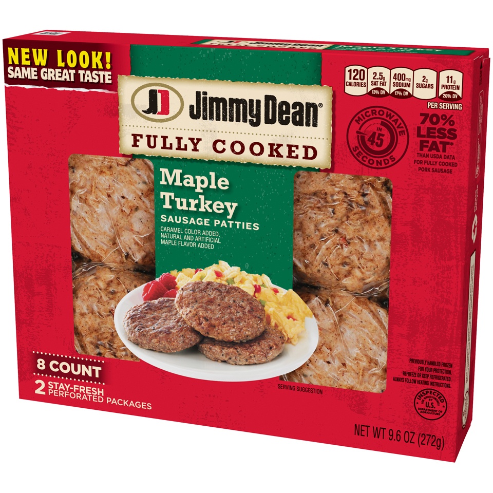 slide 4 of 6, Jimmy Dean Maple Turkey Sausage Patties, 9.6 oz