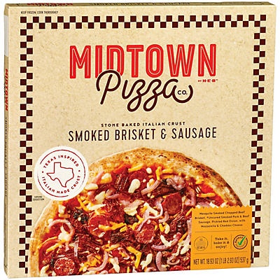 slide 1 of 1, Midtown Pizza Co. by H-E-B Brisket & Sausage Pizza, 18.93 oz